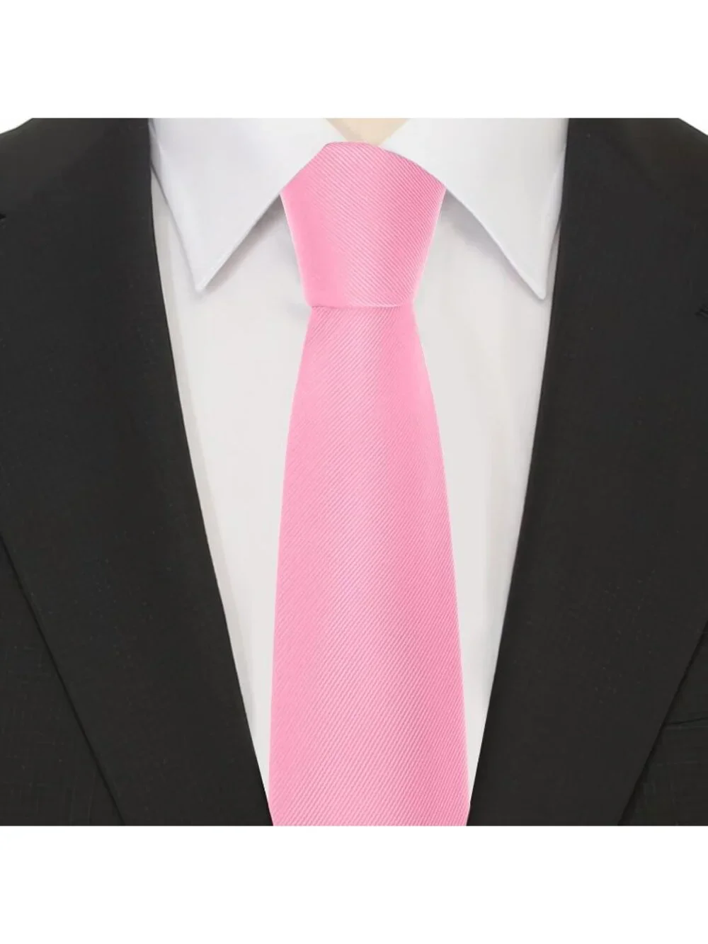 Mens Pink Twill Diagonal Textured Silk Formal Classic Necktie For Business Dress